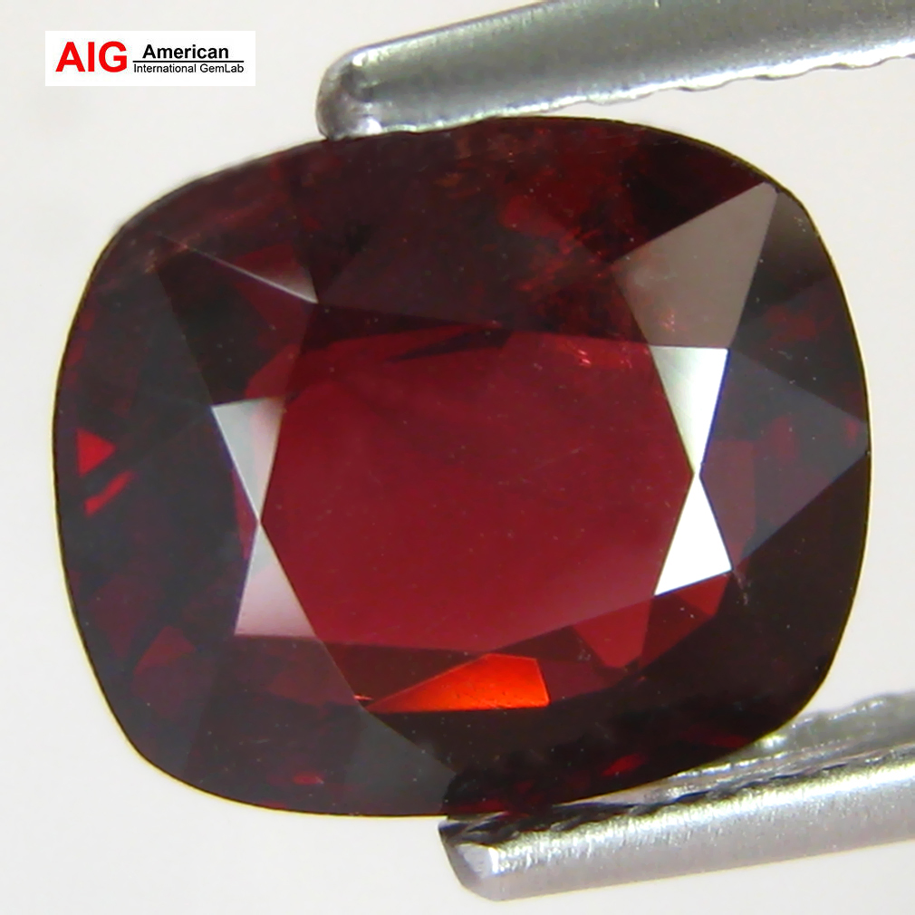 2.18 ct "AIG" CERTIFIED TOP LUSTER AND GOOD VIVID RED COLORED BURMA SPINEL - Picture 1 of 1